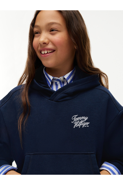Tommy Hilfiger TOMMY Φούτερ με κουκούλα Script KG0KG09570A Σκούρο Μπλε
