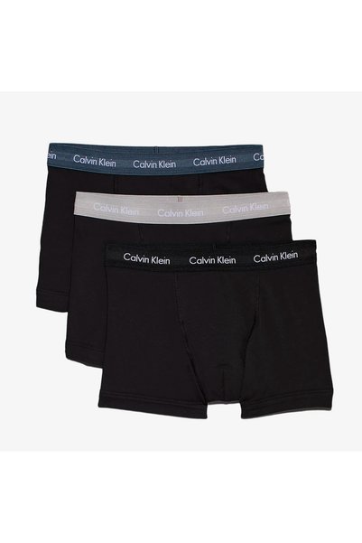 Calvin Klein TRUNK 3PK 0000U2662G schwarz mit blauen Nähten wb/schwarz