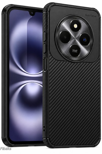 Fibaks Redmi 14C Case with Camera Protrusion, Carbon Fiber Pattern, Non-Fadin...