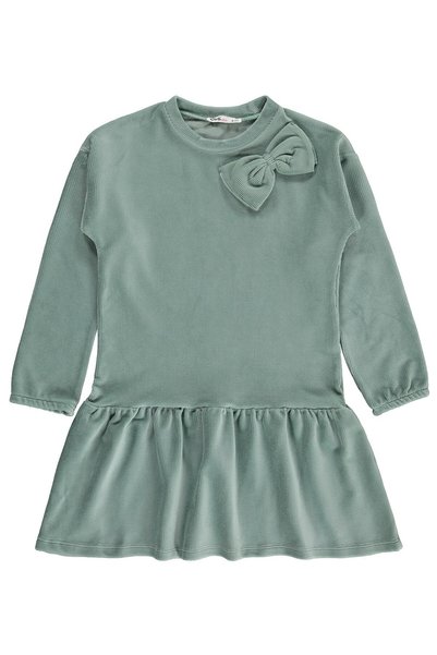 Civil Girls Bowknot Detailed Dress for 6-9 Years Old - Green