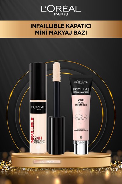 L'Oreal Paris Infailliable 322 Tüm Yüze Uygulanabilir Kapatıcı & Prime Lab Mi...