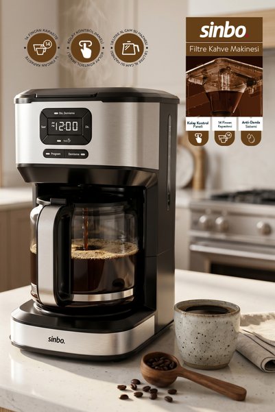 Sinbo Scm-9042 Automatic Timer XL 14-Cup Drip Coffee Maker with Digital Display