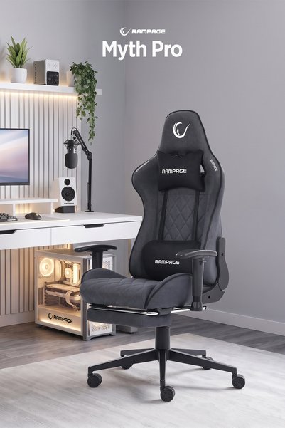 Rampage KL-R29 Myth Pro Ayak Uzatmalı Üst Seviye Terletmez Kumaş Gri Gaming O...