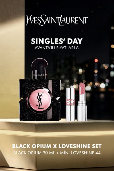 Yves Saint Laurent Black Opium EDP 30 ML & Mini Loveshine Ruj 44 Kadın Parfüm...