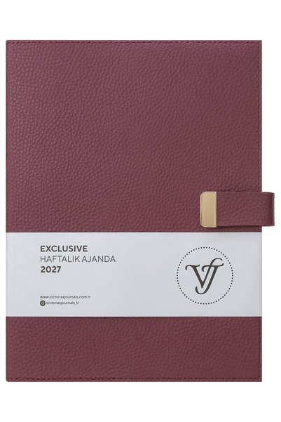 Victoria's Journals مفكرة أسبوعية حصرية لعام 2027 مقاس A4 (19x25 سم) لون عاجي...