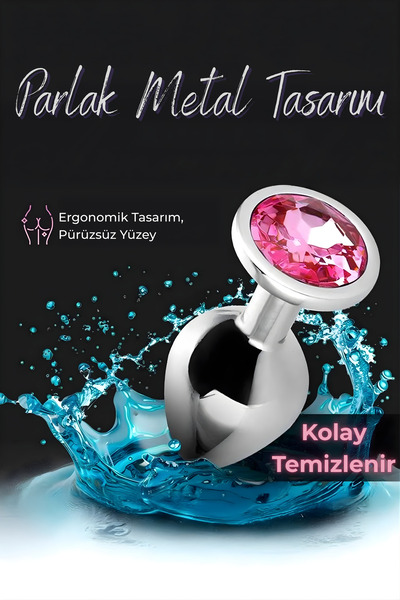MySire Anal Alıştırıcı Plug – Pürüzsüz Metal Anal Tıkaç Taş Detaylı Tasarım