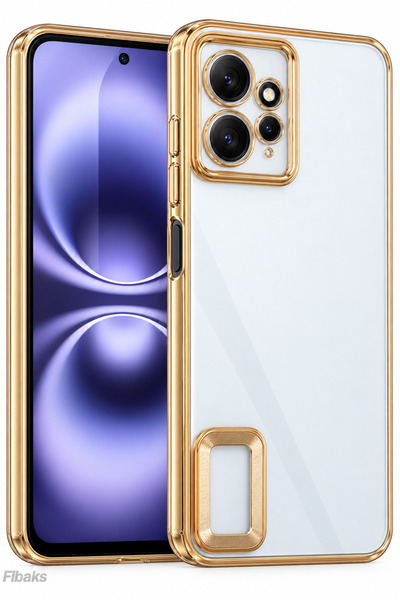 Fibaks Redmi Note 12 Kılıf Kamera Lens Korumalı Şeffaf Renkli Logo Gösteren P...