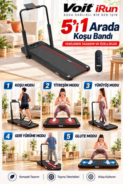 Voit Irun 5in1 Titreşimli Katlanabilir Koşu Bandı Bluetooth Bağlantılı Titreş...