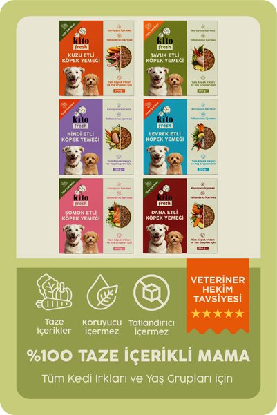 Kito Fresh Köpekler için %100 Taze İçerikli Mama Tanışma Paketi