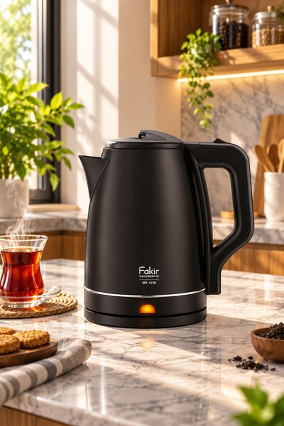 Fakir WK-1018 Paslanmaz Çelik Kettle 2 Litre, 1500 Watt, Otomatik Kapanma, Elektrikli Su Isıtıcısı Antrasit