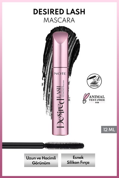 NOTE Desired Lash Mascara Uzunluk ve Yoğun Hacim Etkili Maskara - Siyah