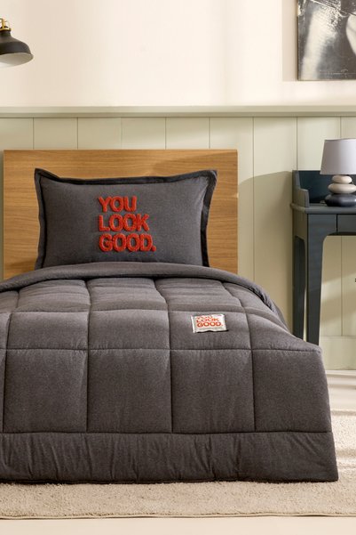 Karaca Home Motto Cotton Comfort Tek Kişilik Antrasit