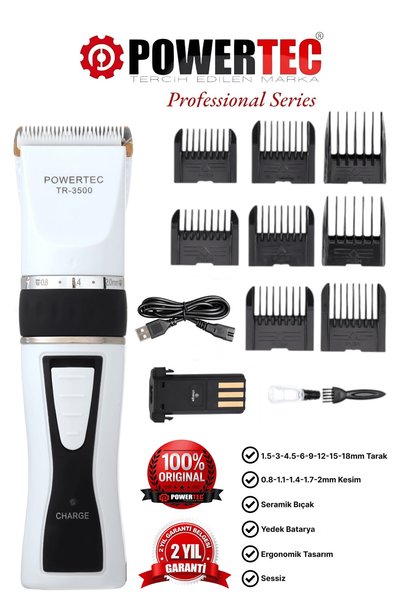 POWERTEC TR-3500 Profesyonel Saç Sakal Kesim Makinesi