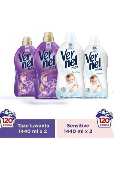 Vernel Max Taze Lavanta 2x1.44l & Max Sensitive 2x1.44l