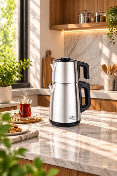 Fakir Chailand Maxi XXL Çay Makinesi Inox 1650W 2L Su 1.45L Demlik Otomatik K...