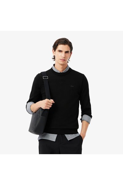 Lacoste Herren-Rundhalspullover aus Merinowolle