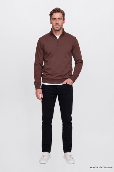 AC&Co / Altınyıldız Classics Erkek Siyah Pamuklu Tapered Fit 5 Cepli Esnek Je...