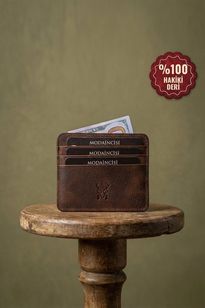 Modica Men's Brown Card Holder Slim Genuine Leather Credit Card & Business Ca...