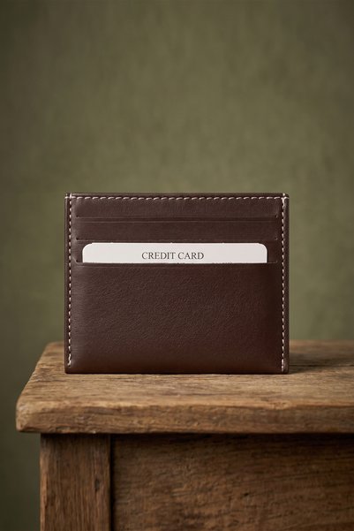 Modica Berlin - Brown Vegan Leather Ultra Thin Card Holder, Minimalist Credit...