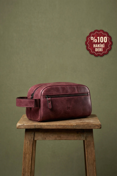 Modica Modesto - Genuine Leather Zippered Claret Red Handbag, Multi-Purpose E...