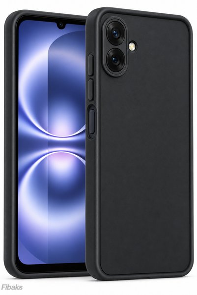 Fibaks غطاء حماية لهاتف Galaxy A07، غطاء سيليكون أسود ناعم الملمس يمتص الصدما...