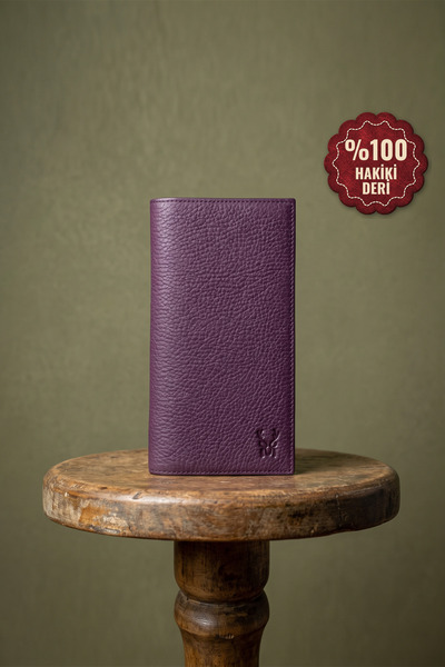 Modica Women's Purple Wallet Genuine Leather Long Wallet with Phone Compartme...