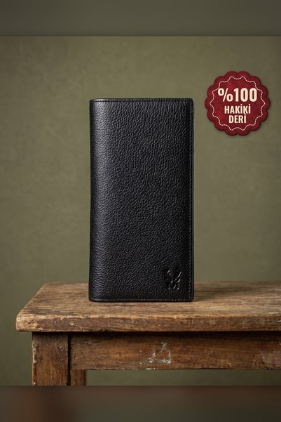 Modica Women's Black Wallet Genuine Leather Long Wallet with Phone Compartmen...
