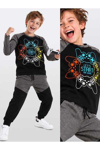 Denokids Ας παίξουμε Σετ παντελονιών για αγόρια μπλουζάκια