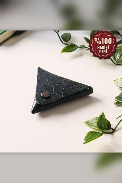 Modica Bamby - Real Leather Multi-Purpose Croco Green Coin Jewelry Pouch