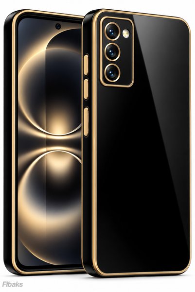 Fibaks Galaxy S20 Fe Case Shiny Edge Gold Embroidered Camera Protection Cover