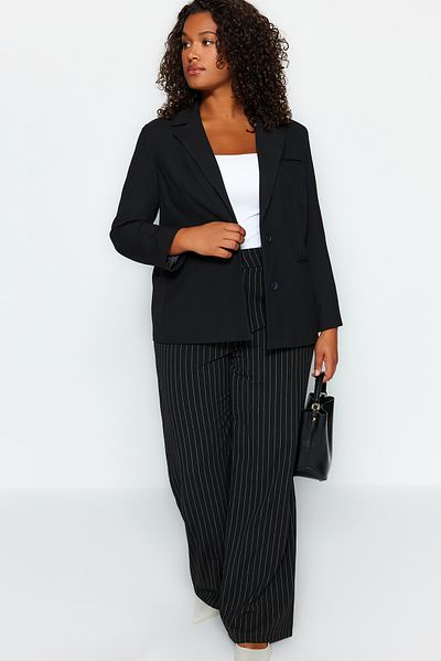Trendyol Curve Black Finike Woven Jacket TBBAW24AG00012