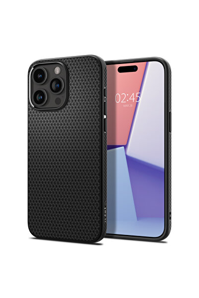 Spigen iPhone 15 Pro Kılıf Liquid Air Matte Black - ACS06704