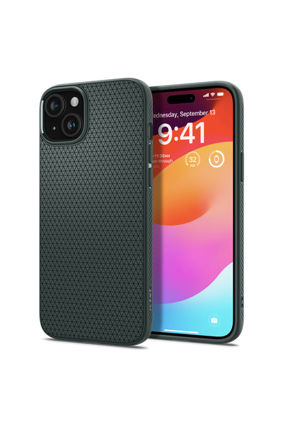 Spigen iPhone 15 Θήκη Liquid Air Abyss Green - ACS06792
