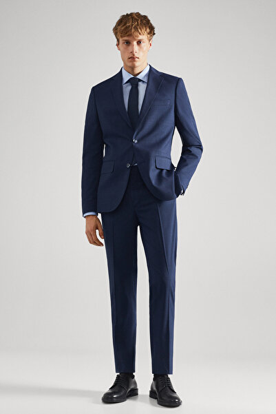 MANGO Man Men's Bright Blue Trousers