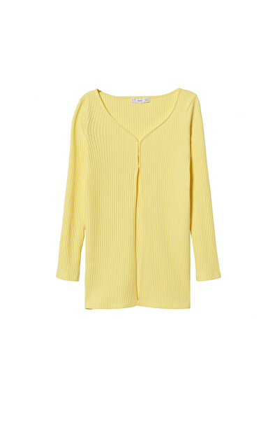 MANGO Woman Sarı Kadın Hırka 27055805