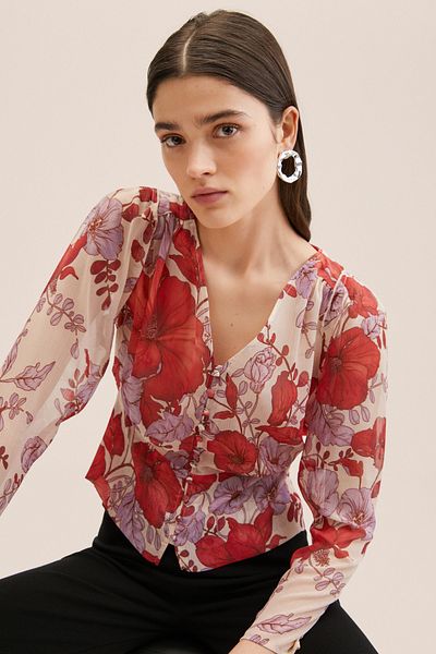 MANGO Pink Women's Blouse 27017128