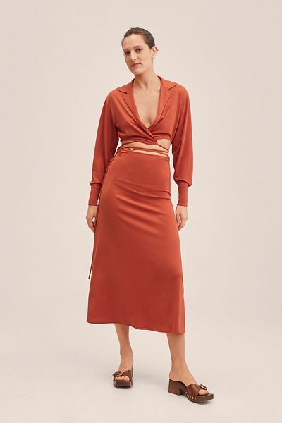 MANGO Woman Czerwona koszula damska 27055804