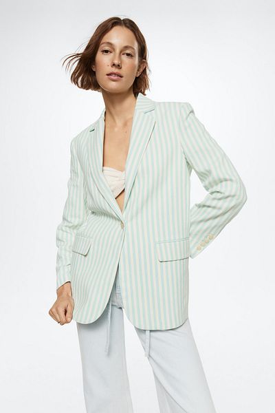 MANGO Grüne Damen-Blazerjacke 27029205