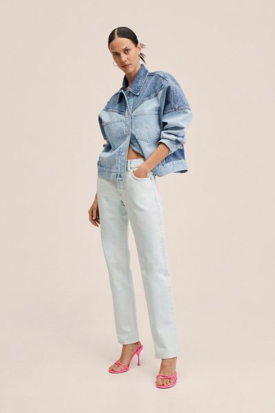 MANGO Woman Modré dámské džíny 27014764