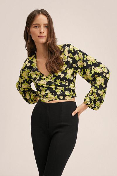 MANGO Woman Černá dámská halenka 27053267