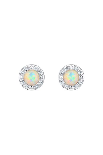 ELLI Ohrringe Stecker Opal Kristalle Zart 925 Silber