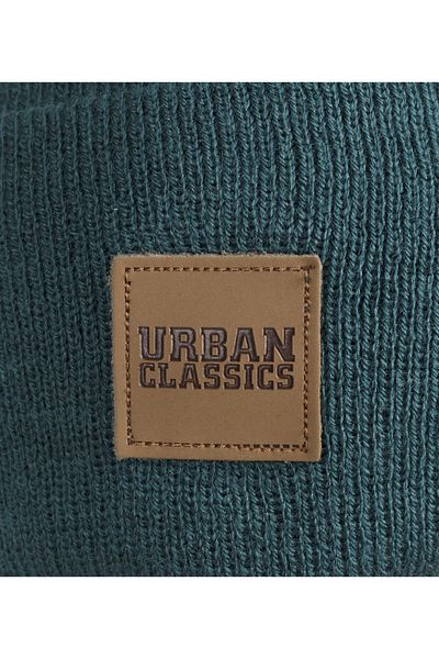 Urban Classics Unisex Lange Beanie mit Kunstlederpatch