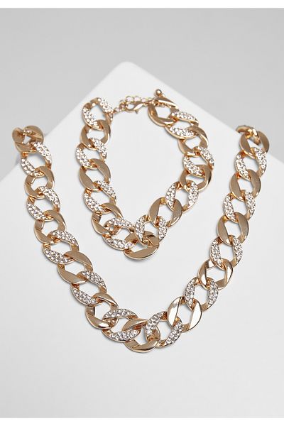 Urban Classics Basic-Accessoires – Set aus Diamant-Halskette und Armband