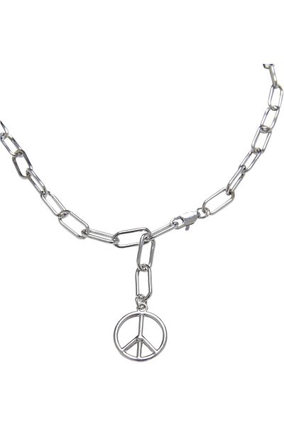 Urban Classics Accessoires Halskette mit Y-Kette und Peace-Anhänger