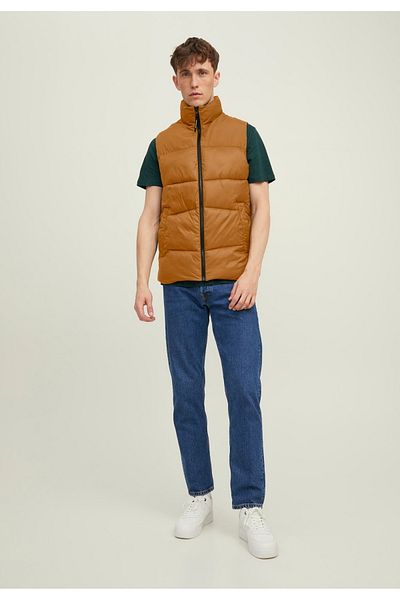 Jack & Jones Weste Gefütterte Herrenweste BODYWARMER mit hohem Kragen und seitlichen Eingrifftaschen