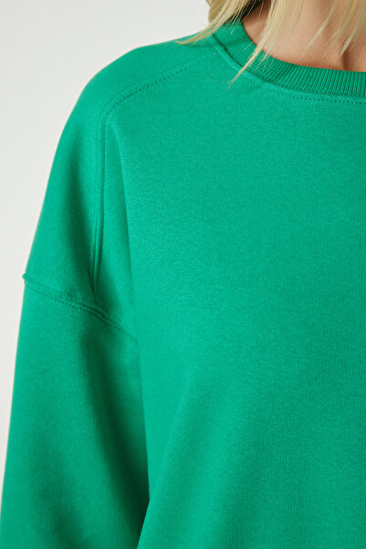 Happiness İstanbul Γυναικείο μπλουζάκι υπερμεγέθης πράσινου ύψους MC00232