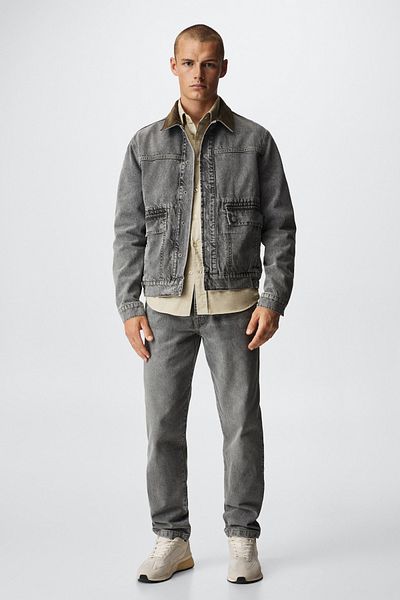 MANGO Man 37043850 Jackets and Blazers Denim Gray