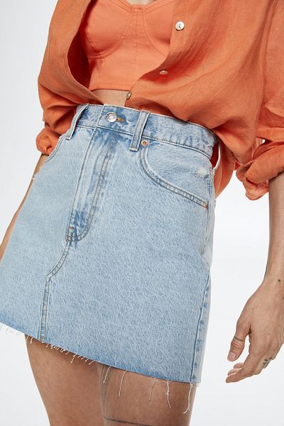 MANGO Blauer Damenrock 37030034
