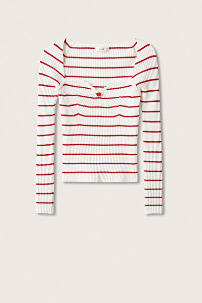 MANGO Weißer Damenpullover 27045767