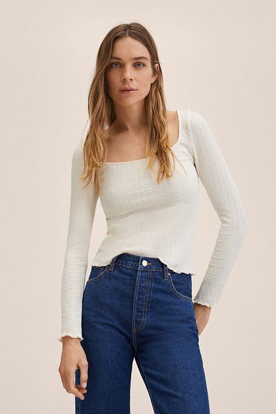 MANGO 27014020 Damen/Mädchen Ecru